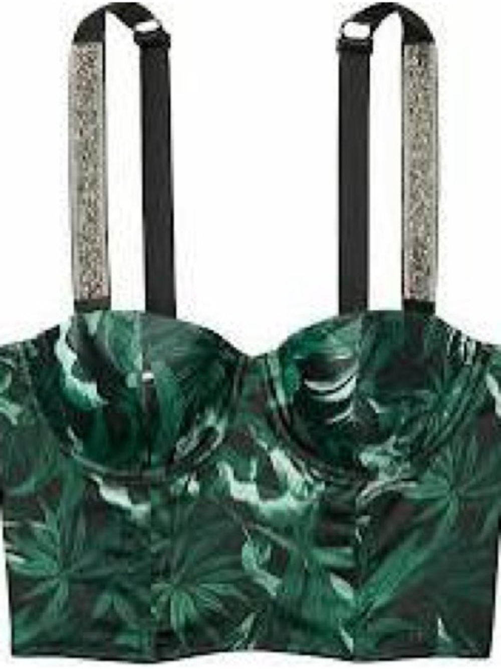Victoria's Secret Emerald Green Printed Bustier Bra!